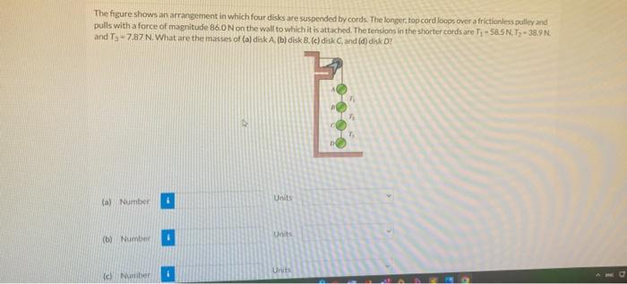 Solved The Figure Shows An Arrangement In Which Four Disks | Chegg.com