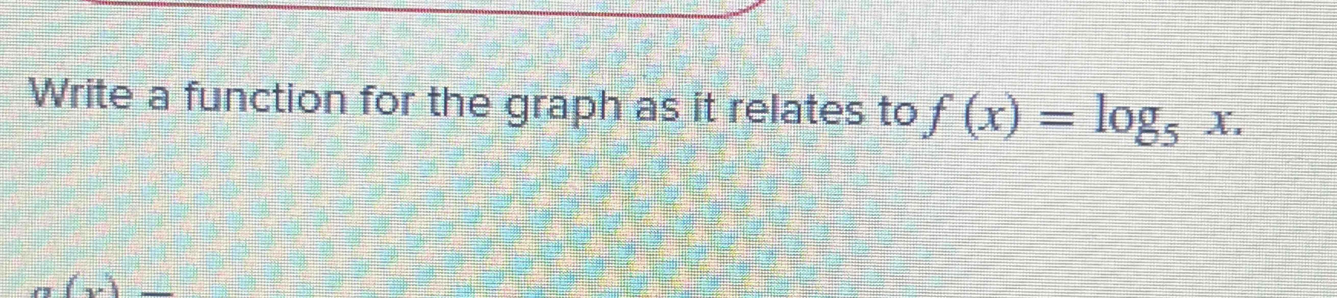 Solved Write a function for the graph as it relates to | Chegg.com