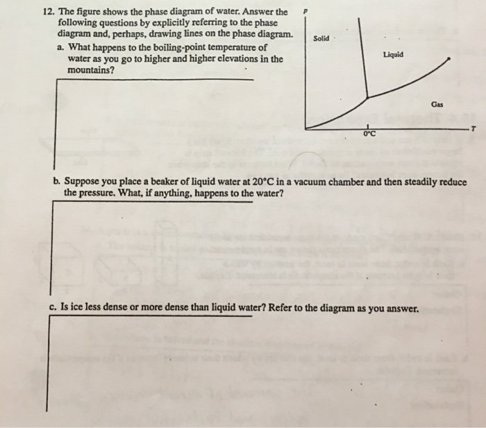 Solved 12. The figure shows the phase diagram of water. | Chegg.com