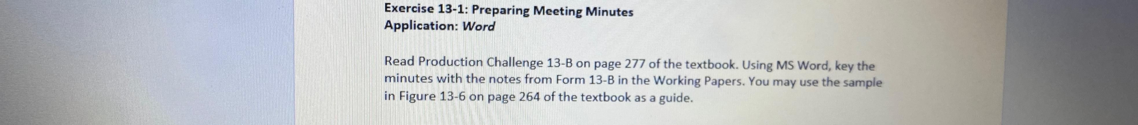 Solved Exercise 13-1: Preparing Meeting MinutesApplication: | Chegg.com
