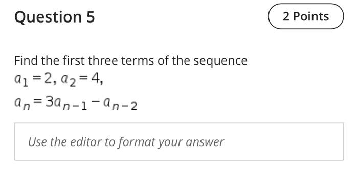 Solved Assignment Content Question 1 2 Points Find a formula | Chegg.com
