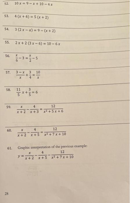 4 x 10 )=- 6 2 x )- 5x