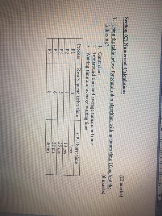 Solved Section C Numerical Calculations [12 marks] 1. Using | Chegg.com