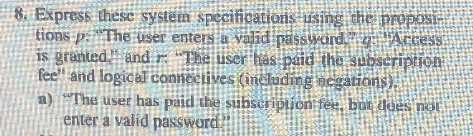 Solved Express these system specifications using the | Chegg.com