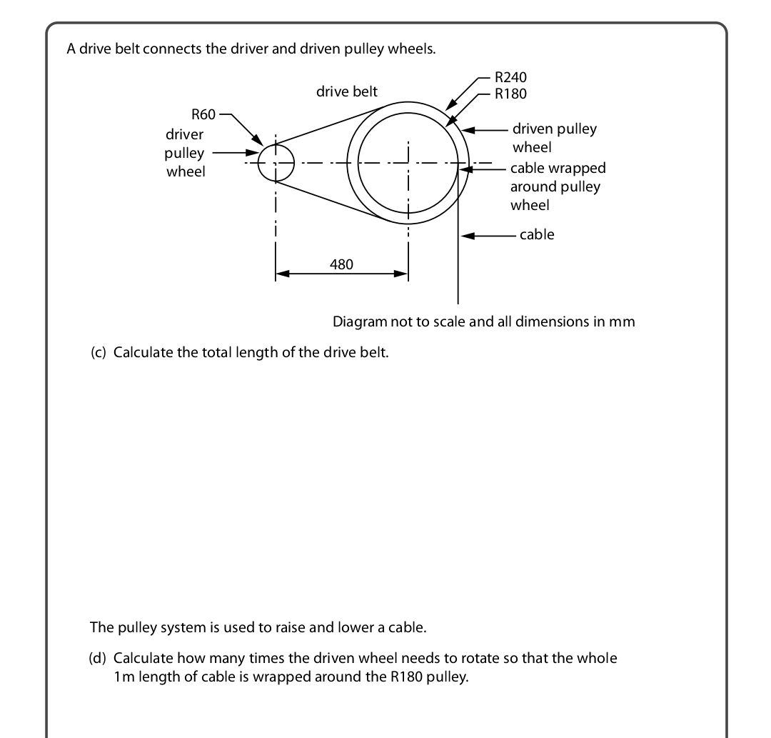 Solved A drive belt connects the driver and driven pulley