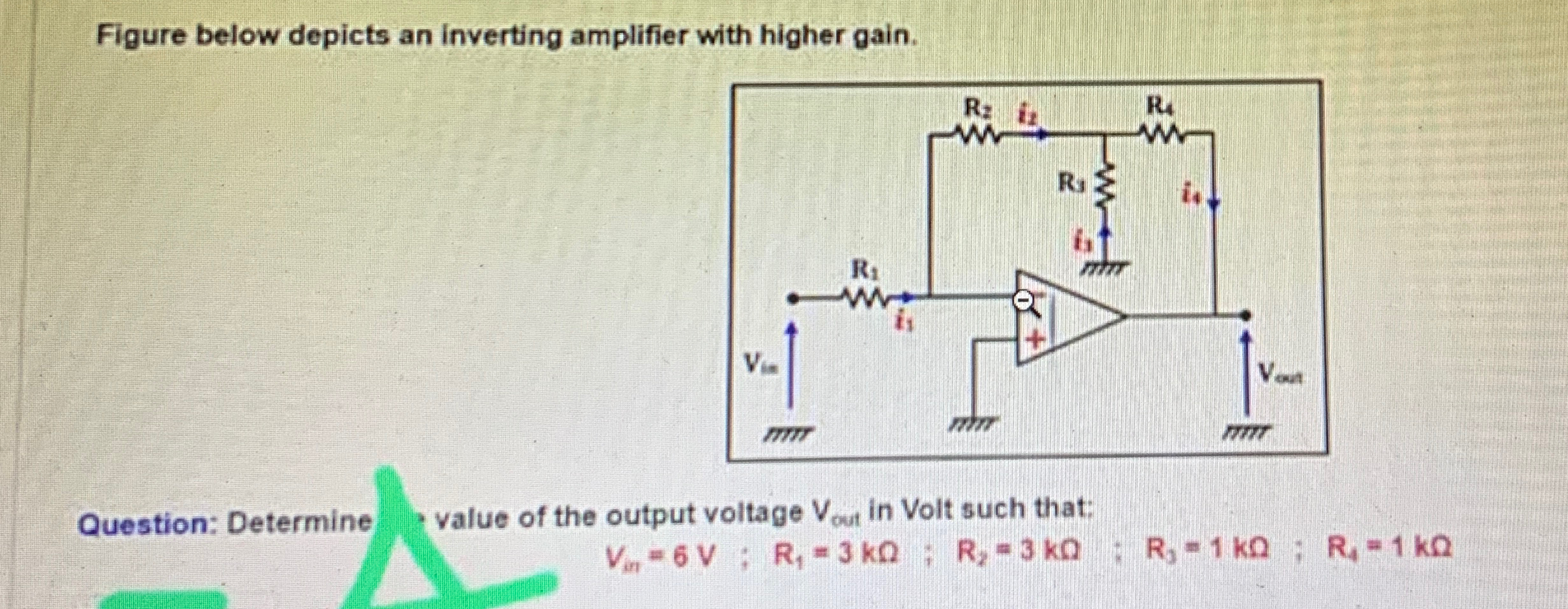 Solved Figure below depicts an inverting amplifier with | Chegg.com