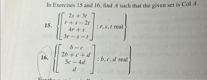 Solved In Exercises 15 And 16, Find A Such That The Given | Chegg.com