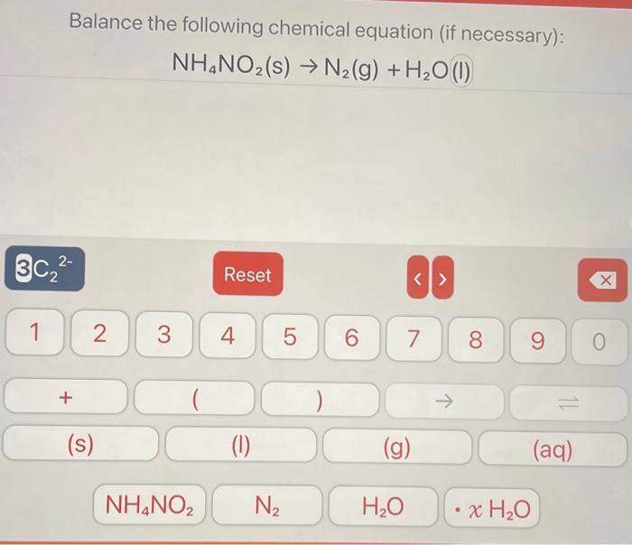 balance the following chemical equation nh3 o2 n2 h2o