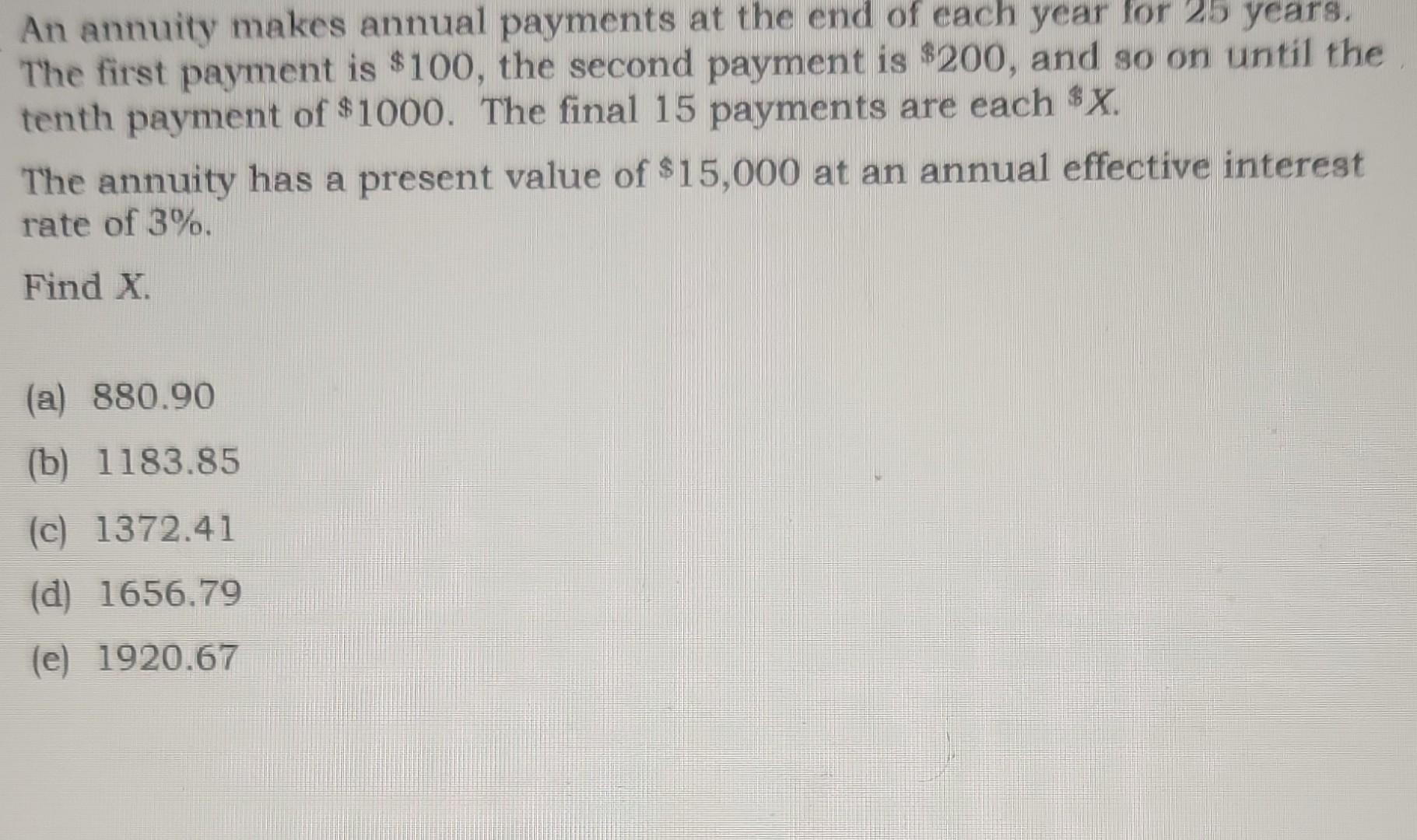 Solved The first payment is $100, the second payment is | Chegg.com