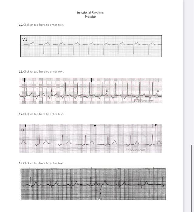 Solved 1 of 5 Junctional Rhythms Practice 1. Click or tap | Chegg.com