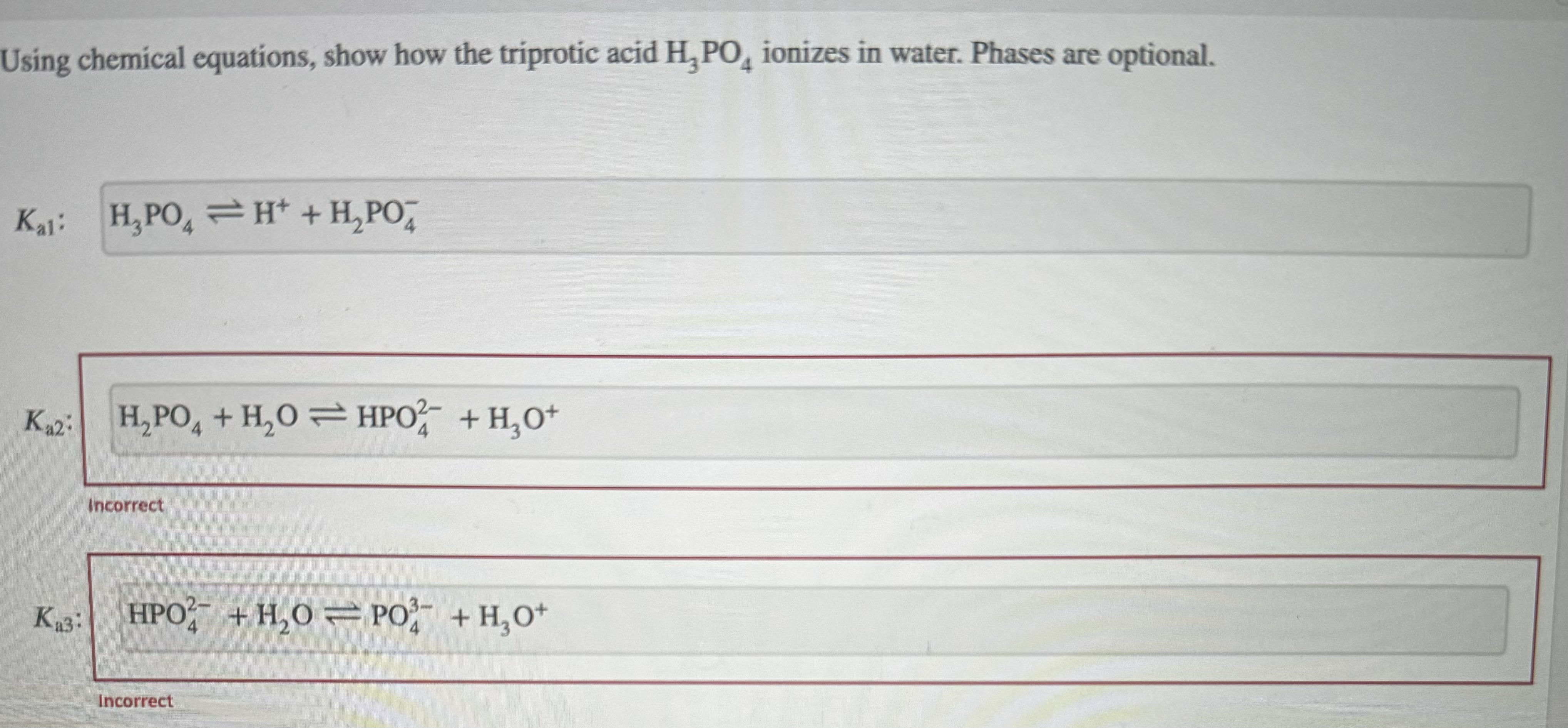Solved Using chemical equations, show how the triprotic acid | Chegg.com