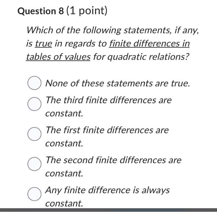 Solved Which of the following statements, if any, is true in | Chegg.com