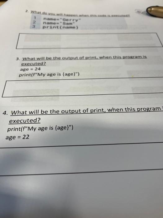 Solved 3. What will be the output of print, when this | Chegg.com