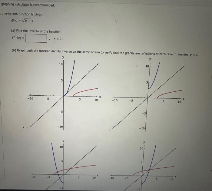 Solved graphing calculator is recommended. one-to-one | Chegg.com