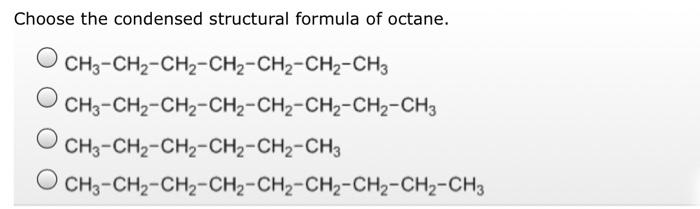 structural formula of octane