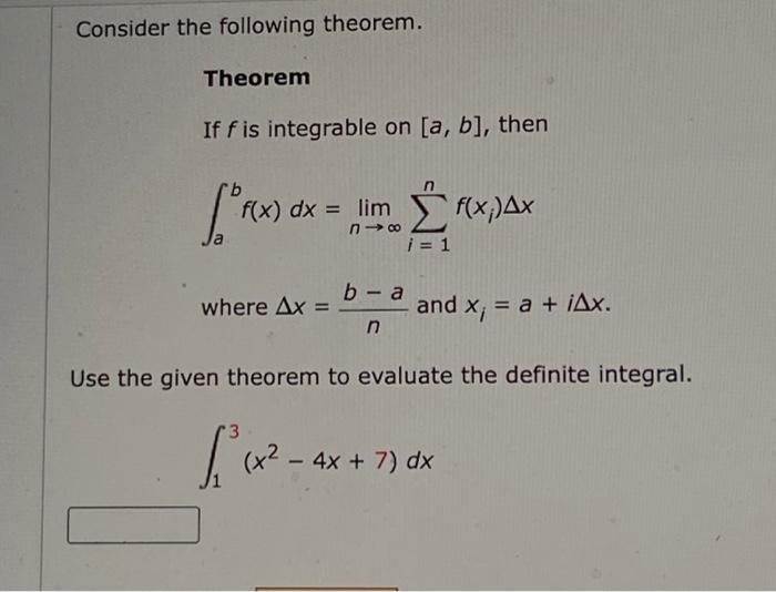 Solved Consider The Following Theorem. Theorem If F Is | Chegg.com