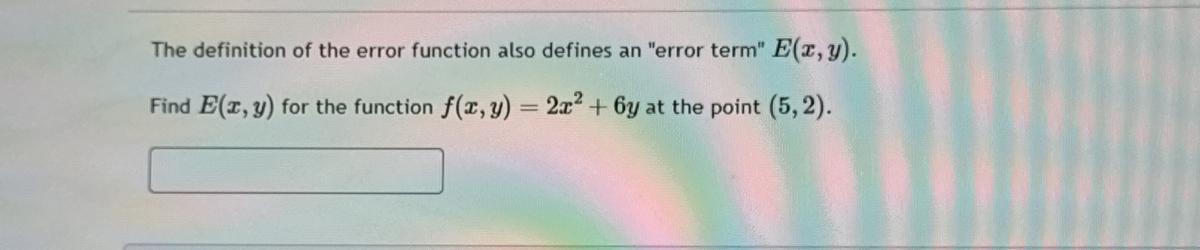Solved The definition of the error function also defines an | Chegg.com