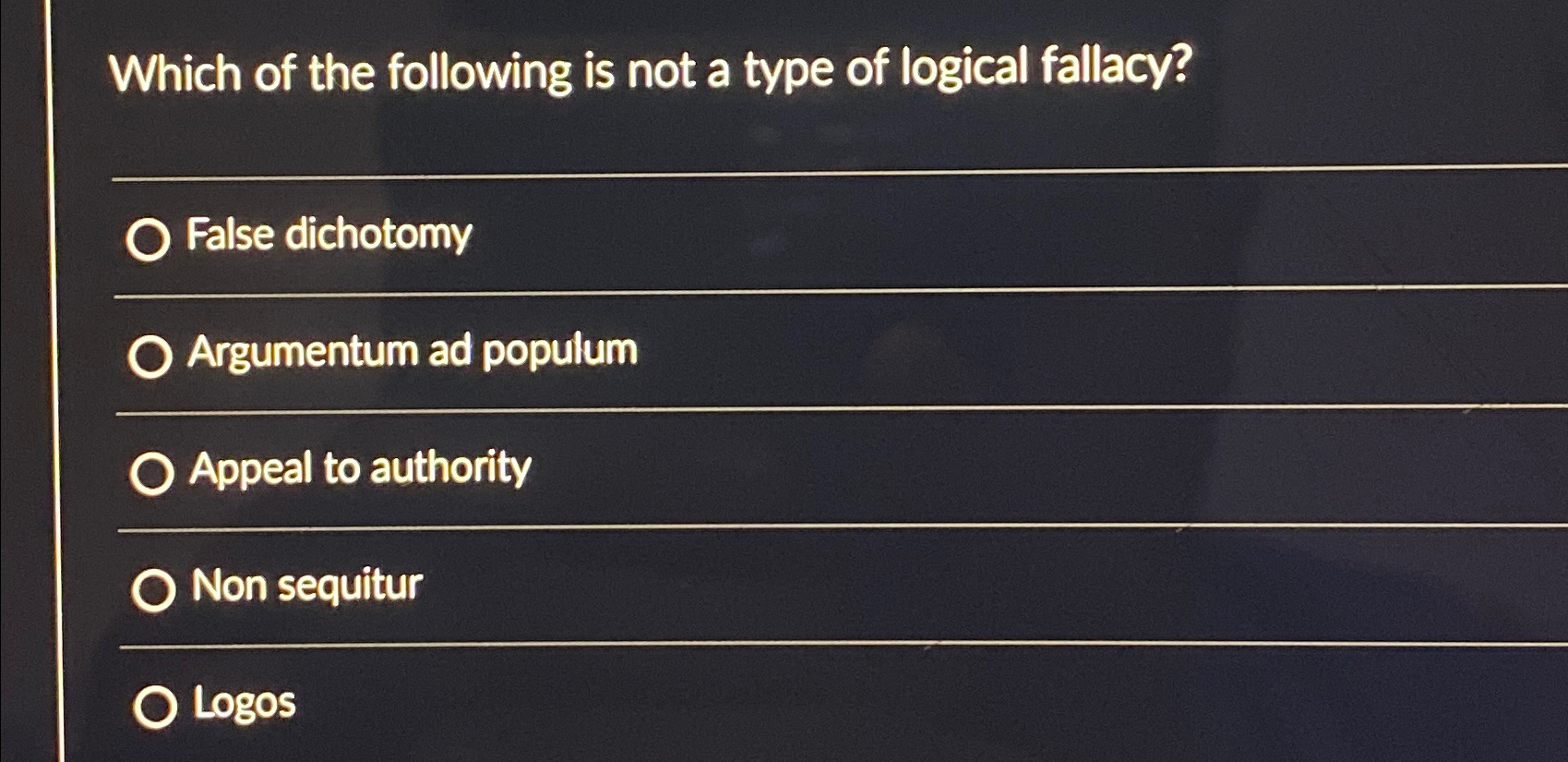 Solved Which of the following is not a type of logical | Chegg.com