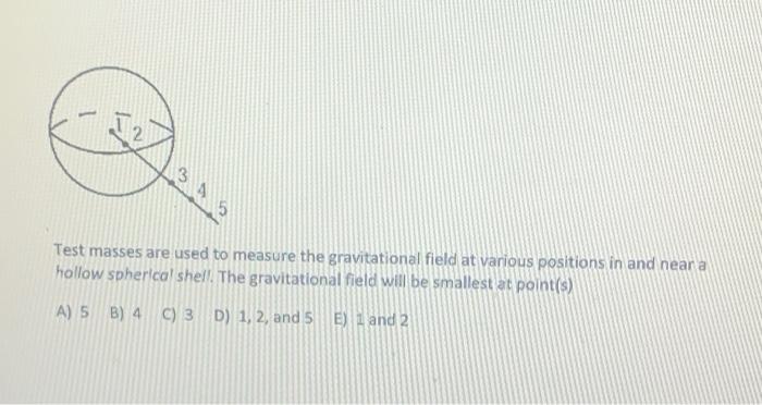 Solved 3 Test masses are used to measure the gravitational | Chegg.com