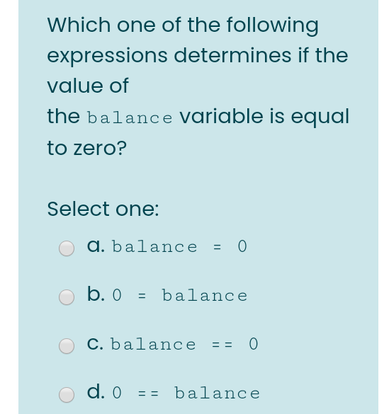 Solved Which one of the following expressions determines if | Chegg.com
