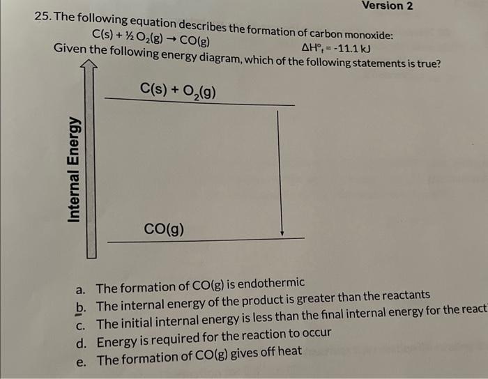 Solved 25. The following equation describes the formation of | Chegg.com