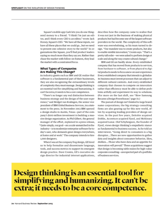 Solved SPOTLIGHT ON THE EVOLUTION OF DESIGN THINKING There s Chegg