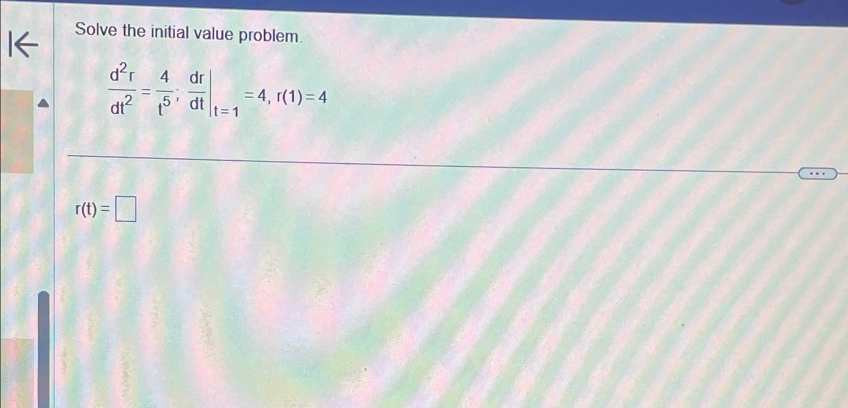 Solved Solve the initial value | Chegg.com