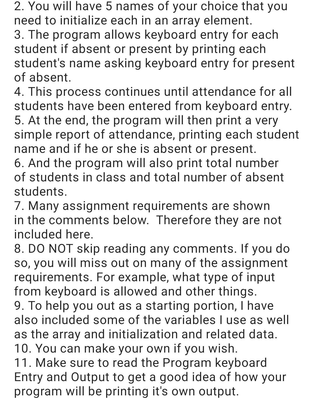 Solved 2. You will have 5 names of your choice that you need | Chegg.com