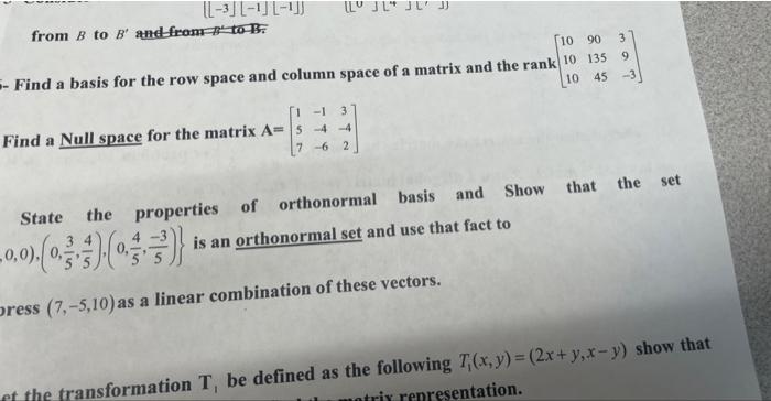 Solved Find a basis for the row space and column space of a | Chegg.com