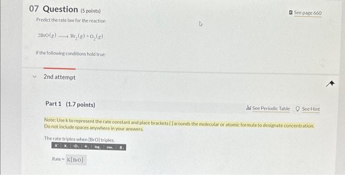 Solved 07 Question (5points) a See page 660 Predict therate | Chegg.com