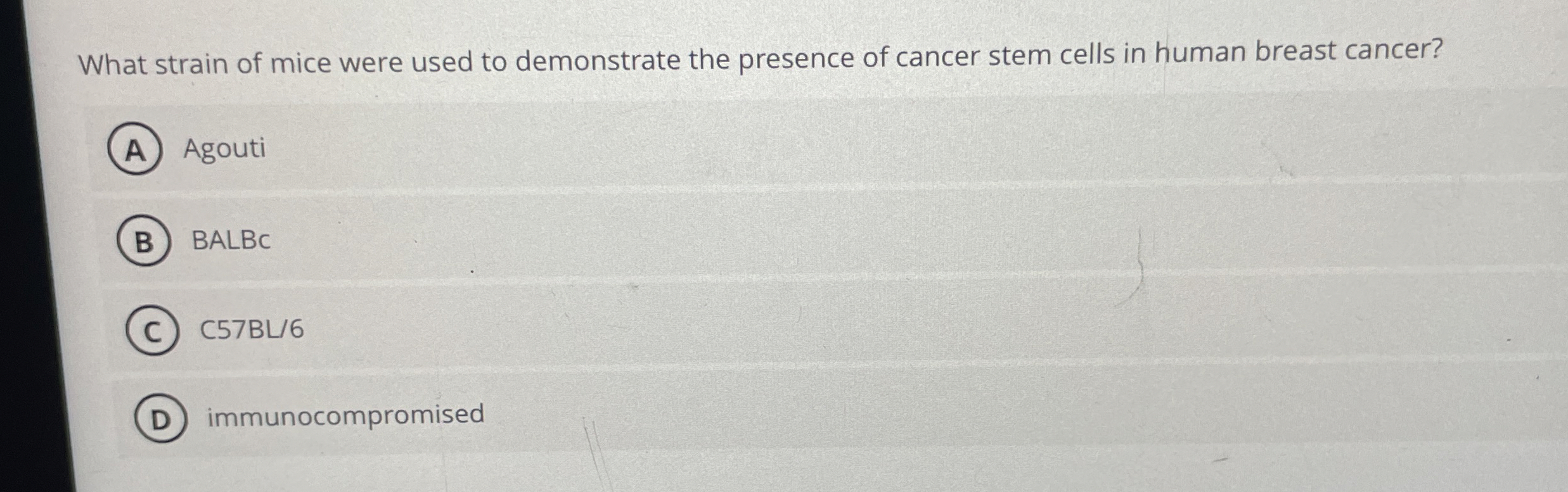 Solved What strain of mice were used to demonstrate the | Chegg.com