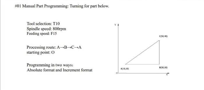 Solved #01 Manual Part Programming: Turning for part below. | Chegg.com