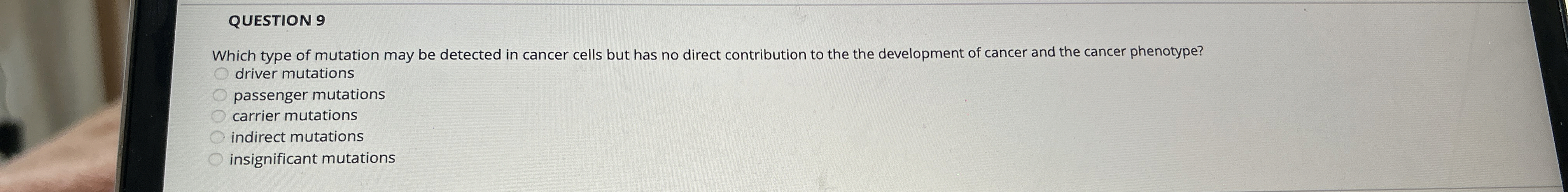 Solved QUESTION 9Which type of mutation may be detected in | Chegg.com