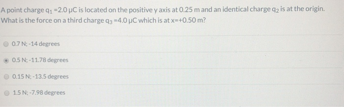 Solved A point charge 91 =2.0 PC is located on the positive | Chegg.com