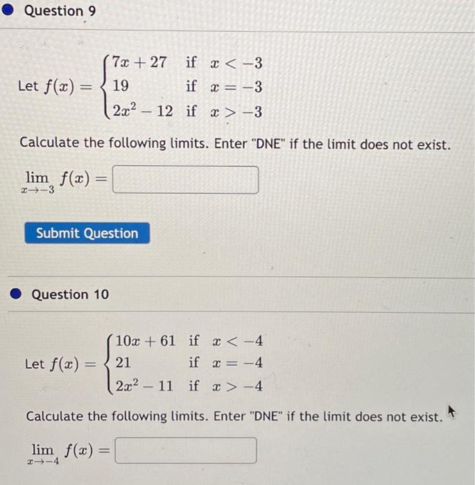 Solved Let Fx⎩⎨⎧7x27192x2−12 If X −3 2349