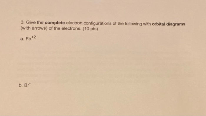 Solved 3. Give the complete electron configurations of the | Chegg.com