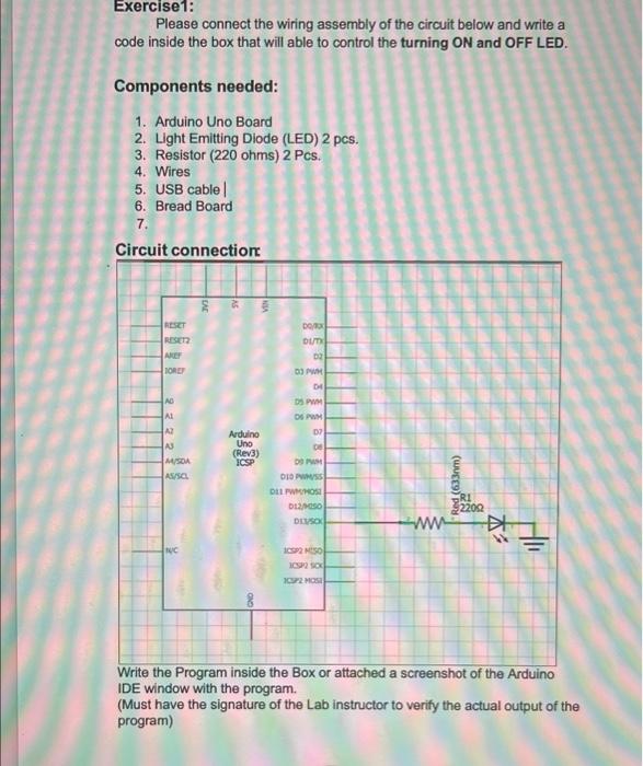 Solved Exercise1: Please connect the wiring assembly of the | Chegg.com