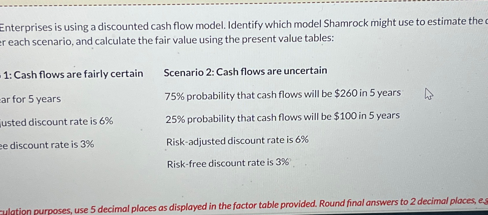 Enterprises Is Using A Discounted Cash Flow Model. | Chegg.com