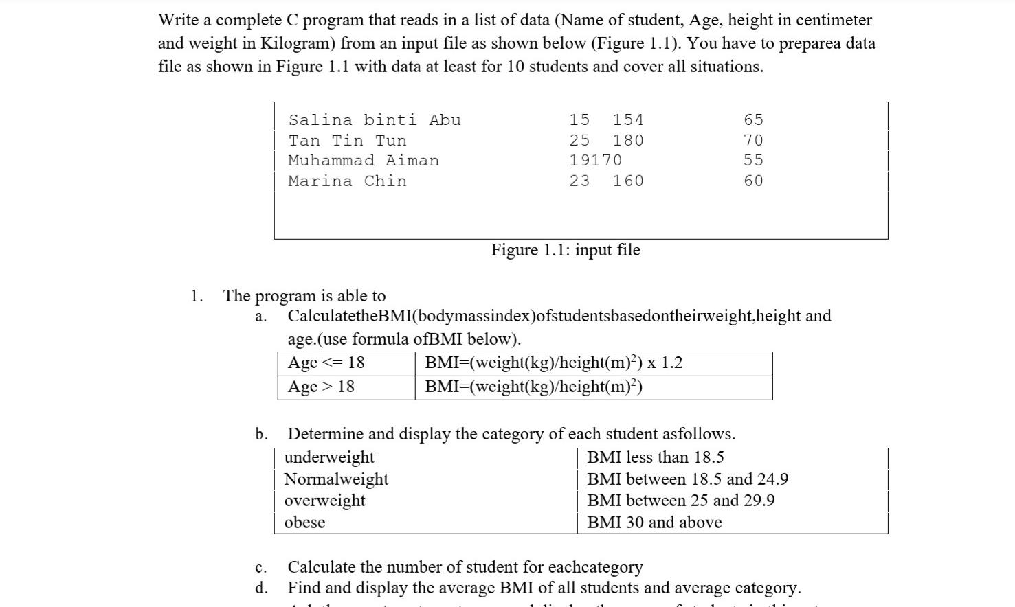 Solved PROJECT SCSP1103 C Programming SEM 1 2020/21 Section | Chegg.com
