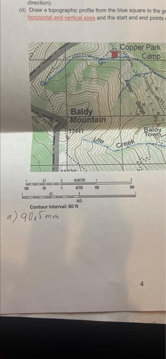 Solved Using the attached topographic map (see below) | Chegg.com