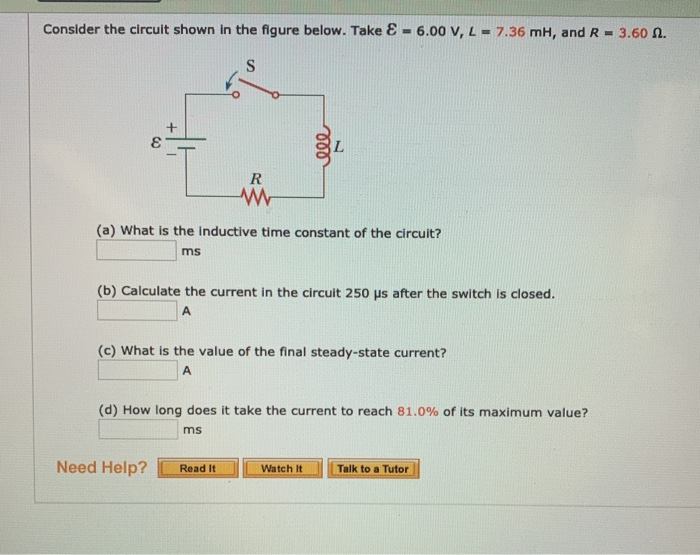 Solved Consider the circult shown in the figure below. Take | Chegg.com