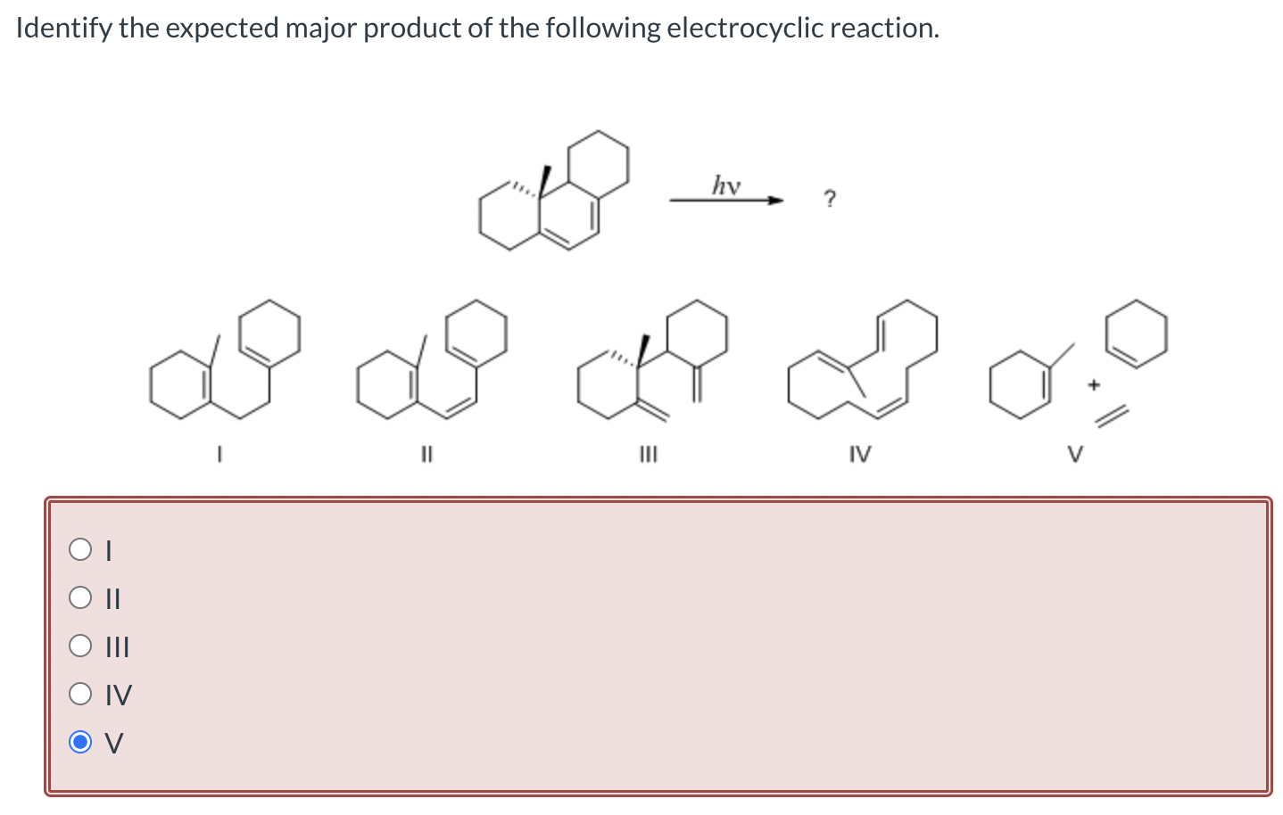 Identify The Expected Major Product Of The Following Electrocyclic Reaction.