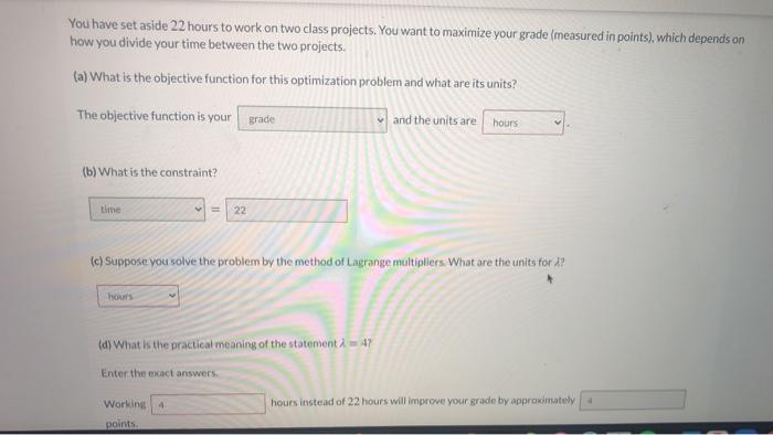 Solved You Have Set Aside 22 Hours To Work On Two Class Chegg Com