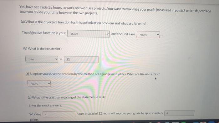 Solved You Have Set Aside 22 Hours To Work On Two Class Chegg Com