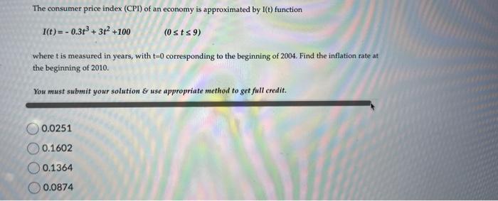 Solved The Consumer Price Index (CPI) Of An Economy Is | Chegg.com