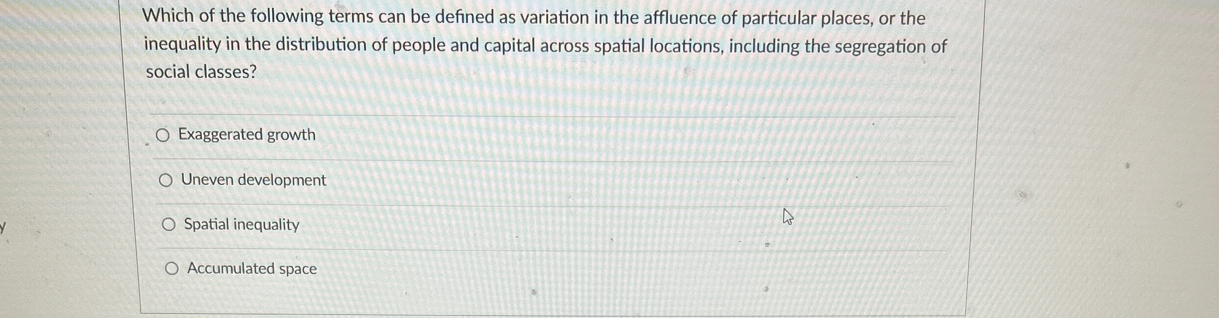 Solved Which of the following terms can be defined as | Chegg.com