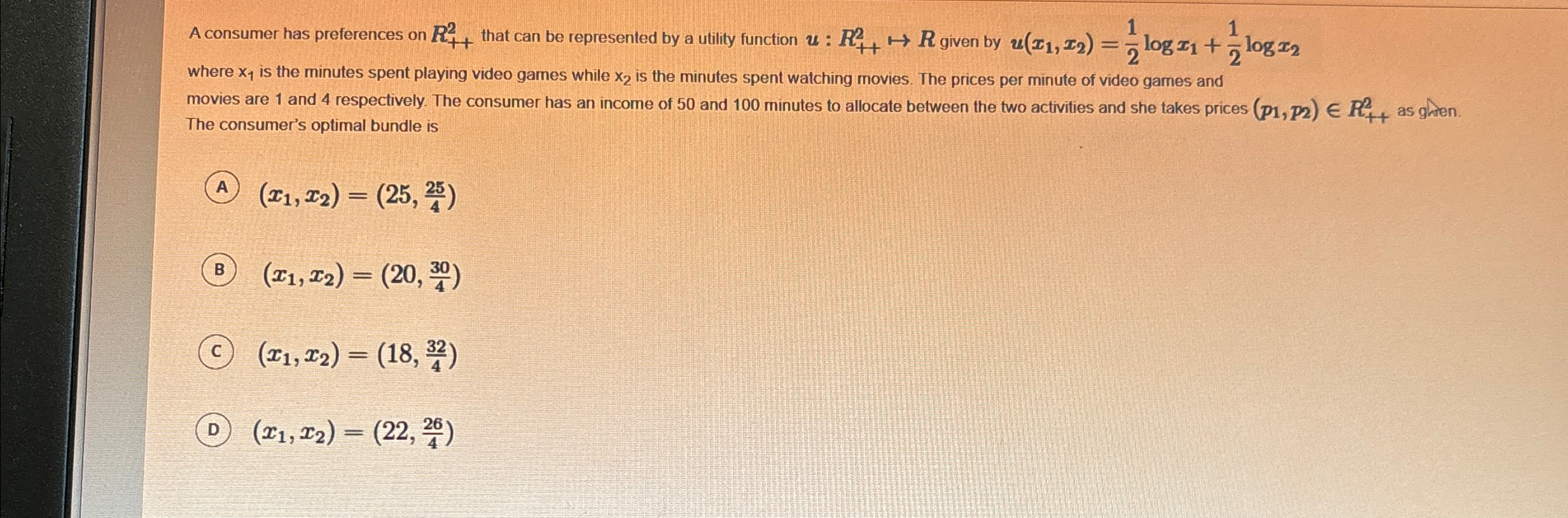 A consumer has preferences on R++2 ﻿that can be | Chegg.com