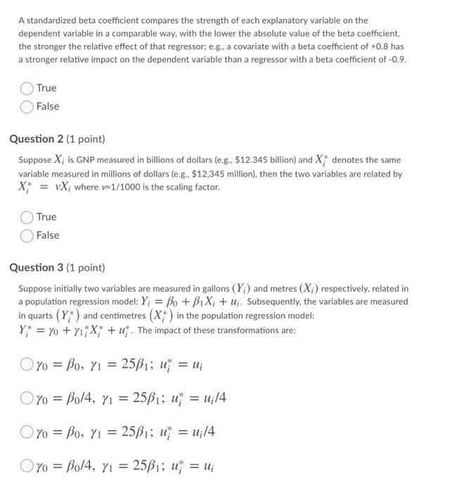 Solved Question 4 1 Point The Units Of Measurement Of T Chegg Com