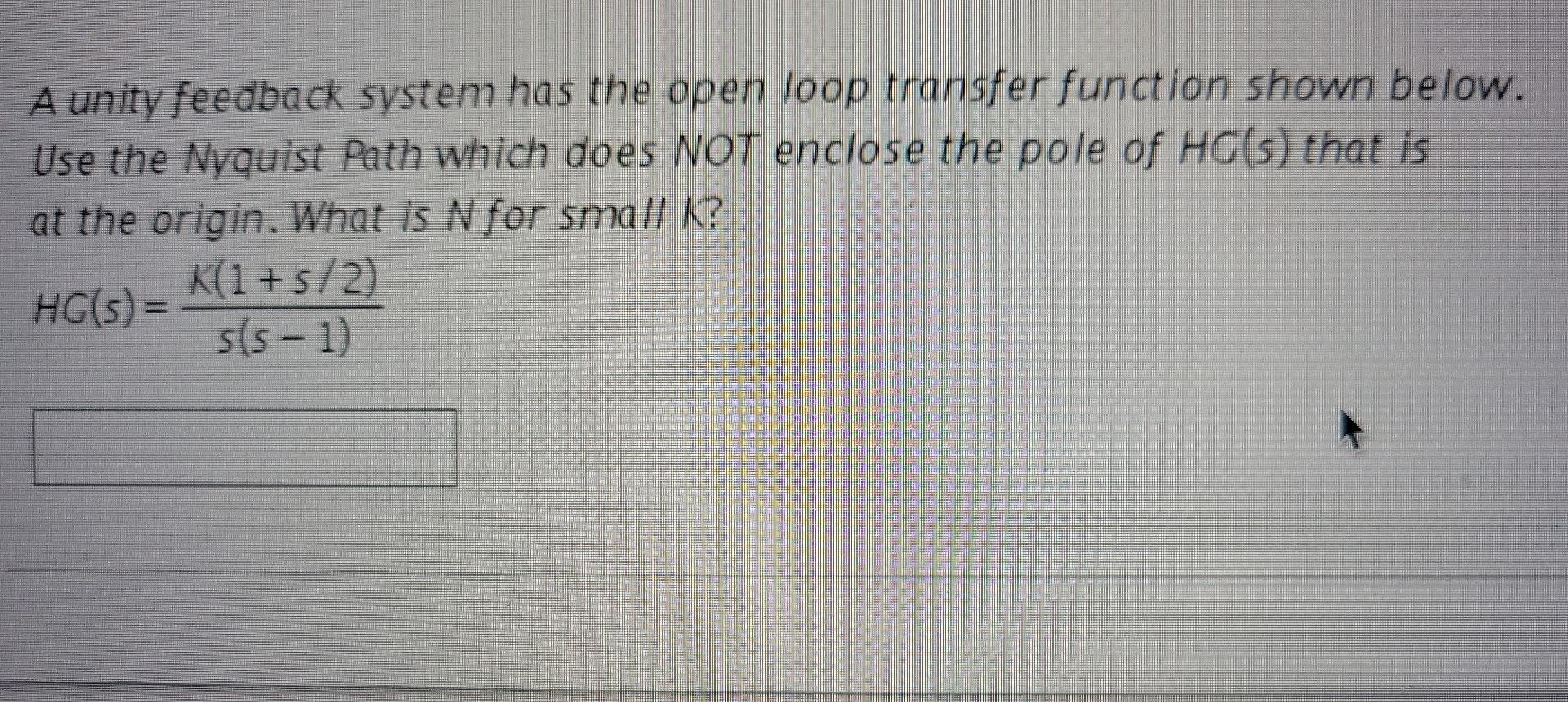 Solved A unity feedback system has the open loop transfer | Chegg.com