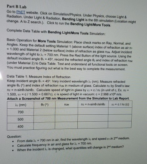 Solved Part B Lab Go To PhET Website. Click On | Chegg.com